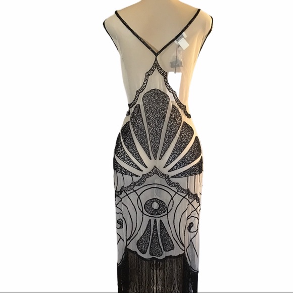 Unique Vintage Flapper-like Sheer Dress NWT - Picture 7 of 13